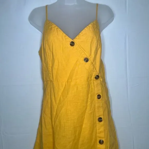 American Eagle Outfitters Sunlit Yellow Buttoned Mini Dress - Picture 7 of 10